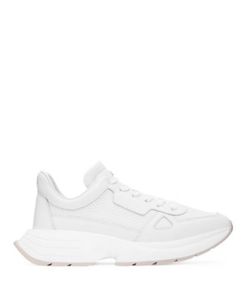 Stuart Weitzman,Willow Runner,Sneaker,Leather & mesh,Oat,Front View