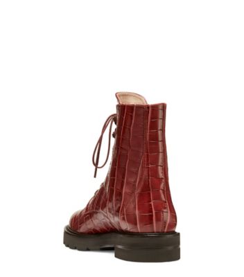 Stuart Weitzman,Bottine Mila Lift,Bootie,Cuir embossé en crocodile,Cardamome,Back View