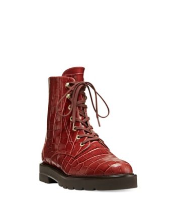 Stuart Weitzman,Bottine Mila Lift,Bootie,Cuir embossé en crocodile,Cardamome,Side View