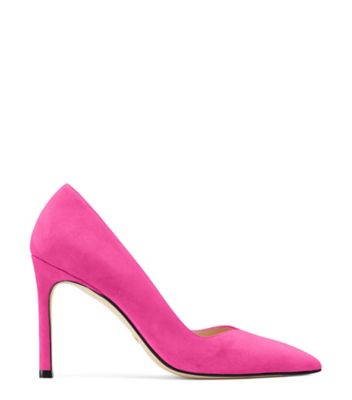 Stuart Weitzman,Anny,Pump,Suede,Peonia Hot Pink,Front View
