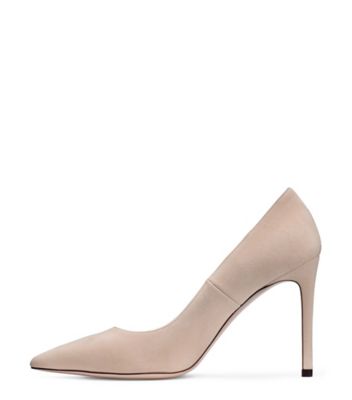 Stuart Weitzman,LEIGH 95,Pump,Suède,Taupe Dolce