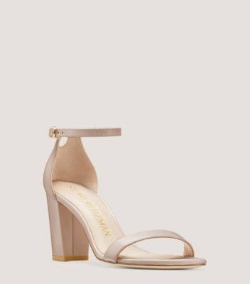 Stuart Weitzman,NEARLYNUDE,Leather,Sandals,Traction,Day Party,Beige,Side View