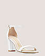 Stuart Weitzman,NEARLYNUDE,Sandal,Leather,White,Side View