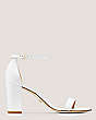 Stuart Weitzman,NEARLYNUDE STRAP SANDAL,Sandal,Leather,White,Front View