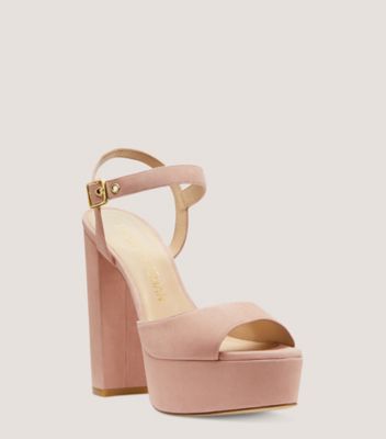 Stuart Weitzman,Ryder 95 Platform Sandal,Sandal,Suede,Adobe Beige,Side View