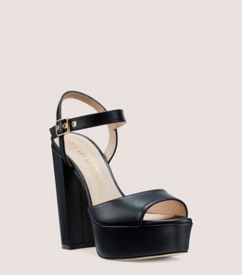 Stuart Weitzman,RYDER 95 PLATFORM SANDAL,Sandal,Smooth Leather,Black,Side View