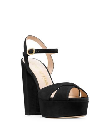 Stuart Weitzman,SOLIESSE,Sandal,Suède,Noir