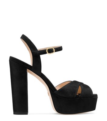 Stuart Weitzman,SOLIESSE,Sandal,Suède,Noir
