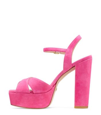 Stuart Weitzman,SOLIESSE,Sandal,Suède,Rose vif pivoine