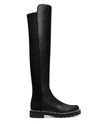 Stuart Weitzman,5050 Lift Pearl,Boot,Nappa leather,Black,Front View