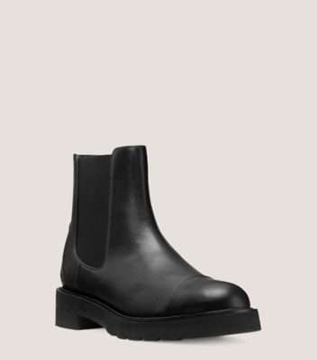 Stuart Weitzman,Frankie Lift Bootie,Bootie,Leather,Black,Side View