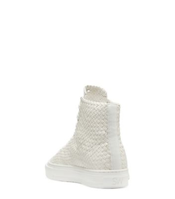 Stuart Weitzman,Espadrille Haute Wova,Sneaker,Cuir tissé,Crème