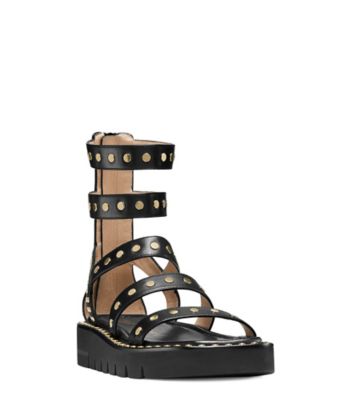 Stuart Weitzman,SANDALE GALA LIFT AVEC CLOUS,Sandal,Cuir,Noir,Side View