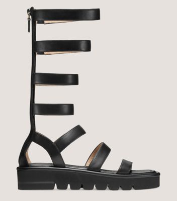 Stuart Weitzman,Sandale haute Gala Lift,Sandal,Cuir,Noir,Front View