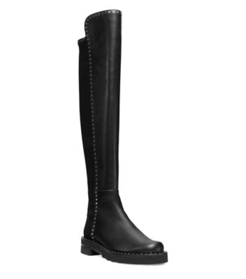 Stuart Weitzman,BOTTE 5050 LIFT À CLOUS,Boot,Cuir,Noir