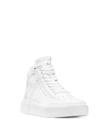 Stuart Weitzman,ESPADRILLE HAUTE RYAN,Sneaker,Cuir embossé en crocodile,Réception De Mariage,Voyage De Noces,Blanc