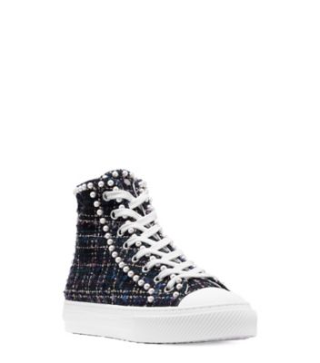 Stuart Weitzman,OLLIE MINI PEARL HIGH-TOP SNEAKER,