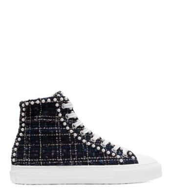 Stuart Weitzman,OLLIE MINI PEARL HIGH-TOP SNEAKER,,Front View