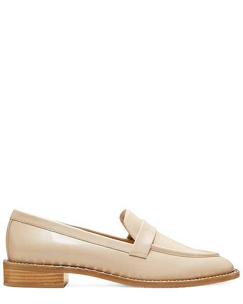 Stuart Weitzman,Loafer,Lacquered Nappa Leather,Museline,Front View