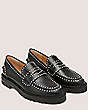 Stuart Weitzman,Parker Lift Mini Pearl Loafer,Loafer,Leather,Black,Angle View