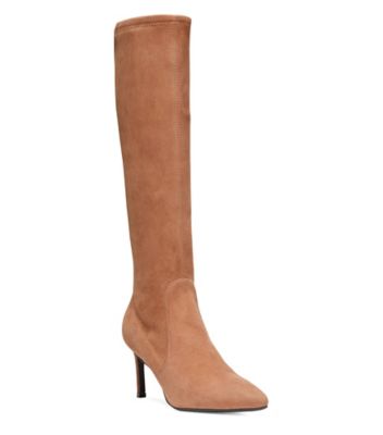 Stuart Weitzman,WANESSA 75,Suède extensible,Cappuccino,Side View