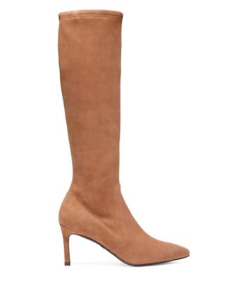 Stuart Weitzman,WANESSA 75,Suède extensible,Cappuccino,Front View