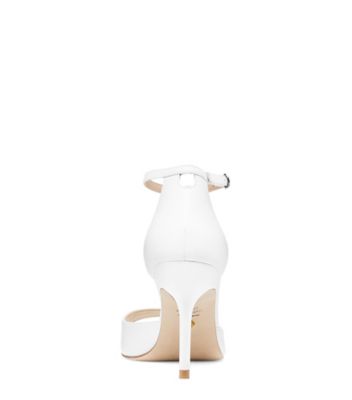 Stuart Weitzman,Allison 85 Strap Sandal,Sandal,Smooth Leather,Rehearsal Dinner,White