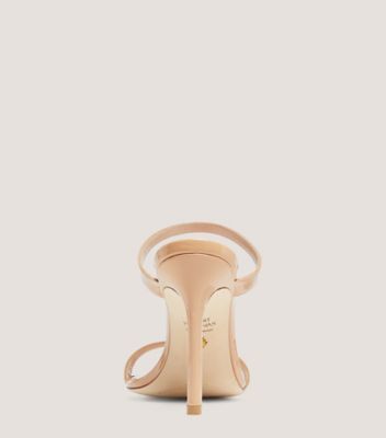 Stuart Weitzman,Aleena 100,Slide,Cuir verni,Beige adobe,Back View