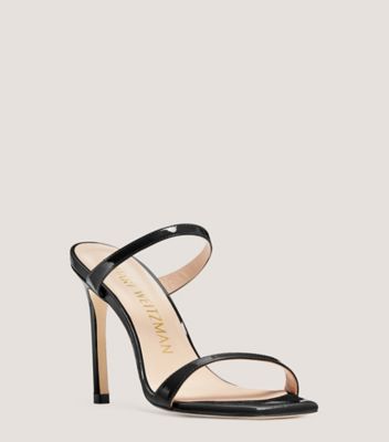Stuart Weitzman,Aleena 100,Slide,Cuir verni,Noir,Side View
