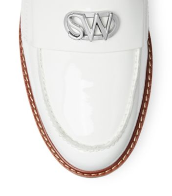 Stuart Weitzman,Yorke,Loafer,Cuir verni,Blanc