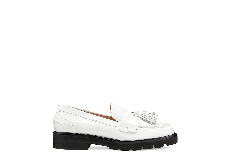 Stuart Weitzman,Adrina Loafer,Loafer,Patent leather,White,Front View