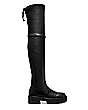 Stuart Weitzman,Lowland Ultralift Platform Boot,Boot,Stretch Nappa Leather,Black,Front View