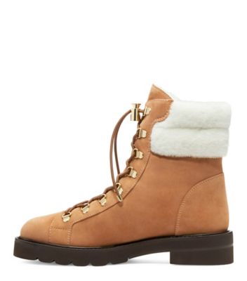 Stuart Weitzman,BOTTINE ROCKIE LIFT CHILL,Bootie,Suède et rason,Beige/Blanc