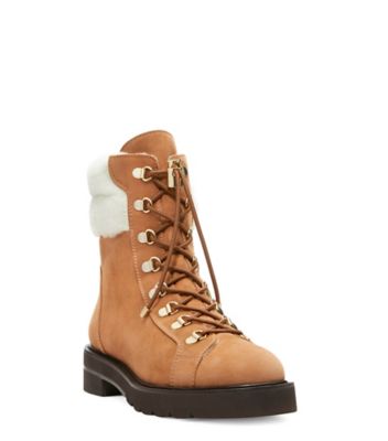 Stuart Weitzman,BOTTINE ROCKIE LIFT CHILL,Bootie,Suède et rason,Beige/Blanc