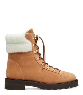 Stuart Weitzman,BOTTINE ROCKIE LIFT CHILL,Bootie,Suède et rason,Beige/Blanc