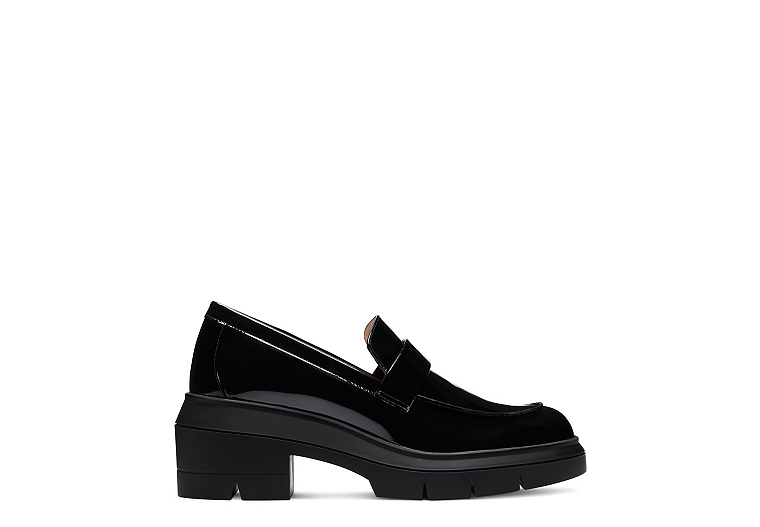 Stuart Weitzman,Aiden Rise Loafer,Loafer,Patent leather,Black