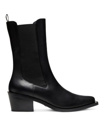 Stuart weitzman outlet black leather booties