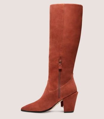 Stuart Weitzman,Kenley Fringe Boot,Boot,Suede,Cardamom