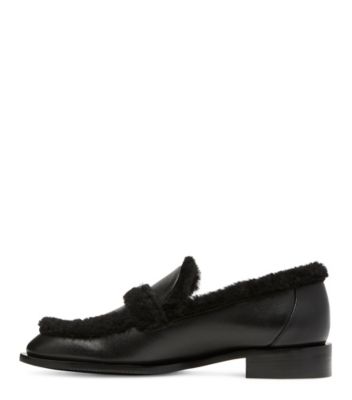 Stuart Weitzman,Palmer Chill Loafer,Loafer,Leather & shearling,Black