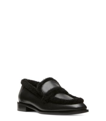 Stuart Weitzman,Palmer Chill Loafer,Loafer,Leather & shearling,Black,Side View