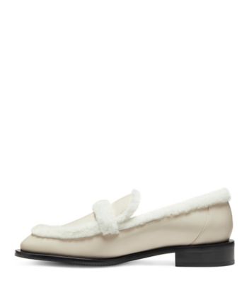 Stuart Weitzman,Palmer Chill Loafer,Loafer,Leather & shearling,Oat