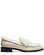 Stuart Weitzman,Palmer Chill Loafer,Loafer,Leather & shearling,Oat,Front View