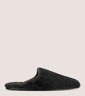 Stuart Weitzman,Jude Chill Mule,Mule,Shearling,Black,Front View