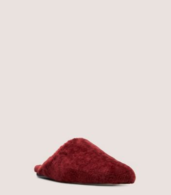 Stuart Weitzman,Jude Chill Mule,Mule,Shearling,Chile red,Side View