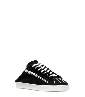 Stuart Weitzman,ESPADRILLE MULE GOLDIE CHILL,Sneaker,Suède et rason,Noir