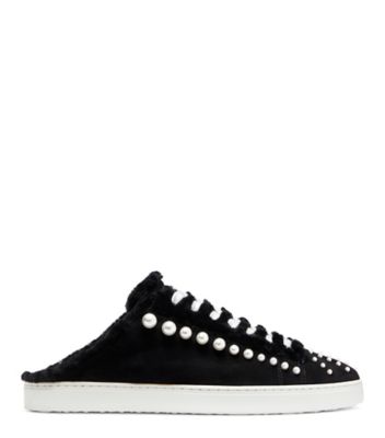 Stuart Weitzman,ESPADRILLE MULE GOLDIE CHILL,Sneaker,Suède et rason,Noir