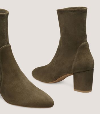 Stuart Weitzman,YULIANA 60,Rubber,Bootie,Traction,Sock,Day Party,Olive,Detailed View