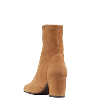 Stuart Weitzman,YULIANA 60,Bootie,Suède extensible,Chameau,Back View