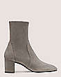 Stuart Weitzman,YULIANA 60,Bootie,Stretch suede,Flannel Gray,Front View