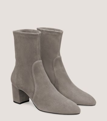 Stuart Weitzman,YULIANA 60,Rubber,Bootie,Sock,Traction,Day Party,Gray,Angle View